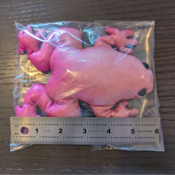Sand Filled Pink Frog Plush 6" Stuffed Animal Toy Sparkle - Picture 7 of 7